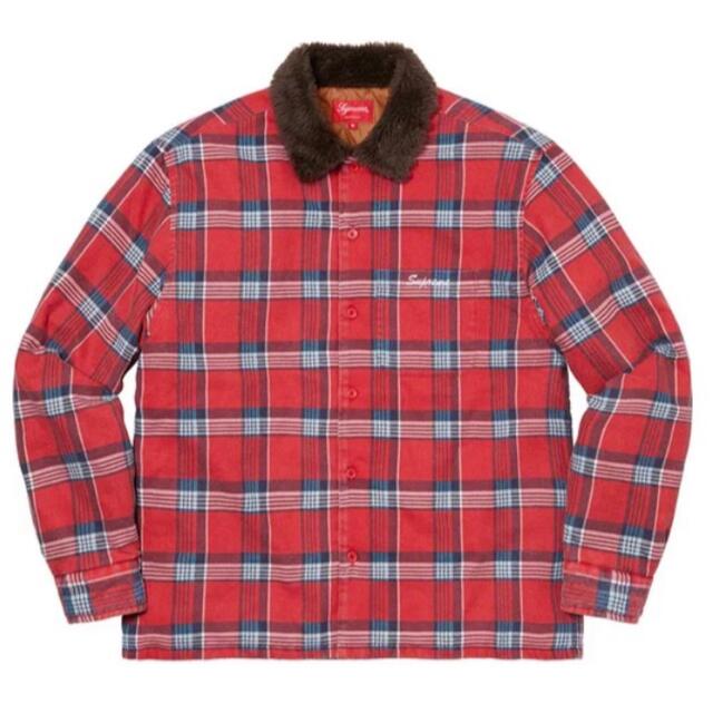 Supreme Faux Fur Collar Flannel Shirt