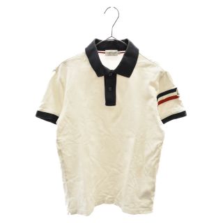 モンクレール(MONCLER)のMONCLER モンクレール ARM LOGO PATCH POLO アームトリコロール ロゴパッチ ポロシャツ 半袖シャツ ホワイト(ポロシャツ)