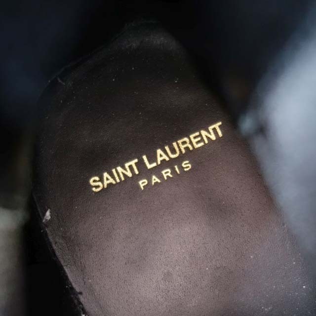 サンローラン パリ ブーツ サイドゴアブーツ カーフレザー メンズ 44 黒
