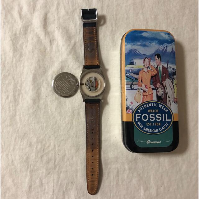 フォッシル FOSSIL 腕時計 缶ケース付 未使用品予備ベルト付けると約195cm
