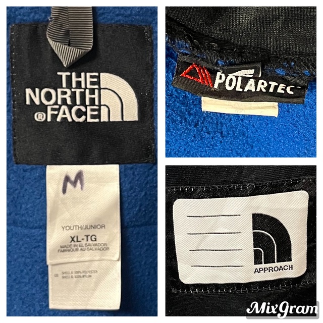 THE NORTH FACE(ザノースフェイス)のノースフェイス デナリジャケット フリース　青 グレー 刺繍ロゴ　ポーラテック レディースのジャケット/アウター(ブルゾン)の商品写真