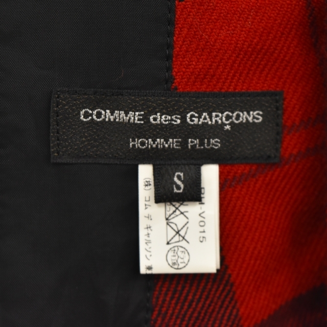 COMME des GARCONS HOMME PLUS コムデギャルソンオムプリュス 11AW タータンチェック つけ襟 ラペル レッド PH-V015