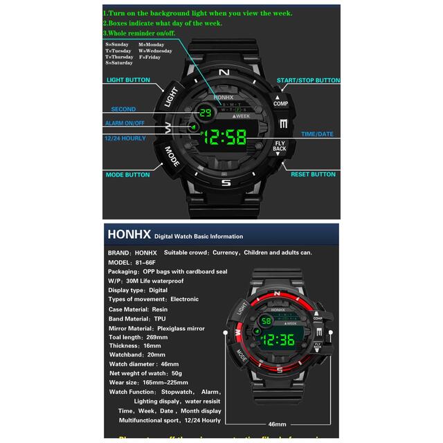 スポーツ腕時計　腕時計　時計　デジタル式  LED デジタル腕時計　デジタル メンズの時計(腕時計(デジタル))の商品写真