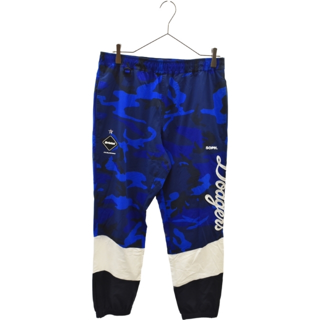 F.C.R.B./F.C.Real Bristol/FCRB エフシーアールビー/エフシーレアルブリストル 21AW MLB TOUR MULTI PATTERN TRAINING PANTS サイドロゴ刺繍ナイロンイージートラックパンツ FCRB-212006 ブルー