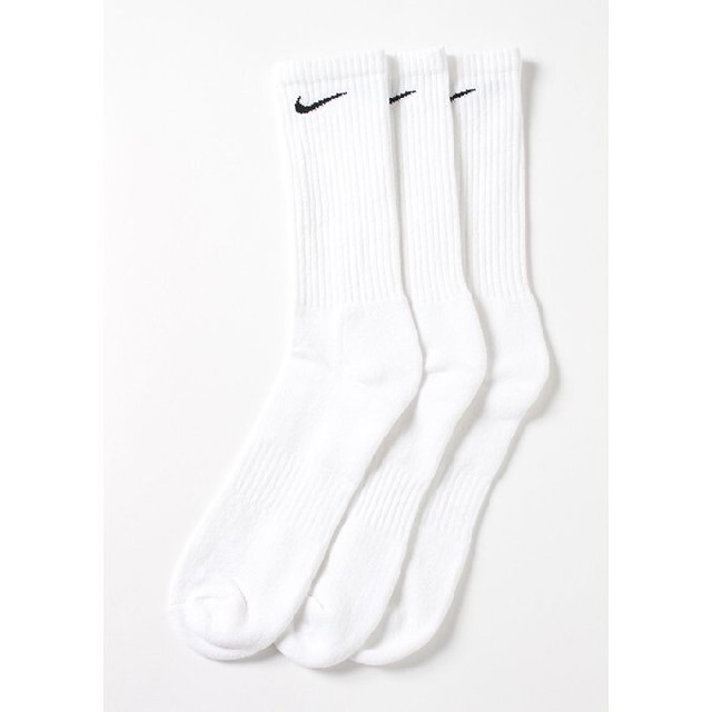 NIKE(ナイキ)の新品 NIKE クルー丈 ソックス 白 3足セット 25~27cm ナイキ 靴下 メンズのレッグウェア(ソックス)の商品写真