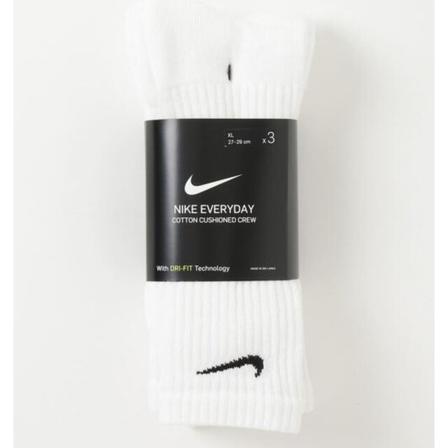 NIKE(ナイキ)の新品 NIKE クルー丈 ソックス 白 3足セット 25~27cm ナイキ 靴下 メンズのレッグウェア(ソックス)の商品写真