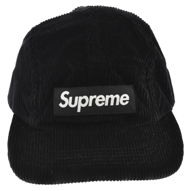 supreme corduroy コーデュロイ camp cap 黒ボックスロゴ