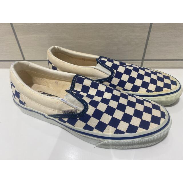 VANSバンズ90s廃盤スリッポンSLIP-ONチェッカーフラッグ白紺29㎝美品