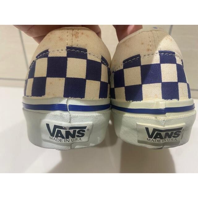 VANS(ヴァンズ)の90s USA製 VANS スリッポン 紺×白 チェッカー US7.5 新品 メンズの靴/シューズ(スニーカー)の商品写真