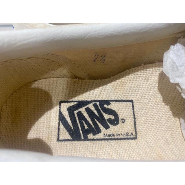 VANS(ヴァンズ)の90s USA製 VANS スリッポン 紺×白 チェッカー US7.5 新品 メンズの靴/シューズ(スニーカー)の商品写真