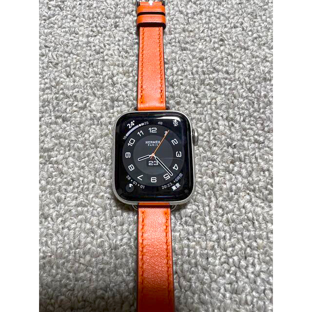 美品 Apple Watchエルメス HERMES レザーベルト オレンジ