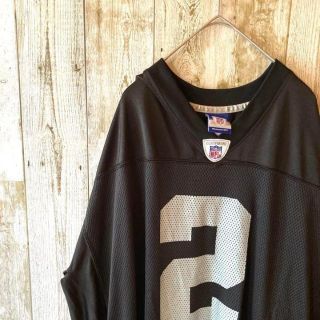 リーボック(Reebok)のオーバーサイズ　リーボック　NFL　ラッセル　ゲームシャツ　ユニフォーム　黒(Tシャツ/カットソー(半袖/袖なし))