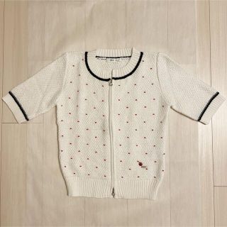 ルネ(René)のRené♡ 綿ニット半袖ビーズ付きトップス 36(カットソー(半袖/袖なし))