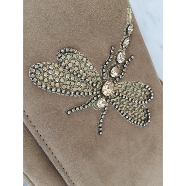 美品♡ハロッズ♡スワロフスキー♡スエード素材♡バッグ