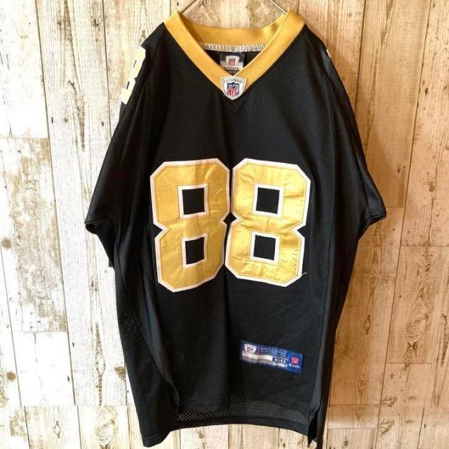 Reebok(リーボック)のオーバーサイズ　リーボック　NFL　セインツ　ゲームシャツ　ユニフォーム　黒 メンズのトップス(Tシャツ/カットソー(半袖/袖なし))の商品写真