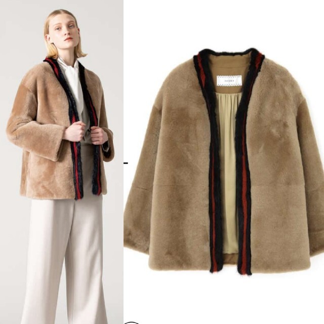 大人女性の ADORE - 新品タグ付○アドーアADORE○ムートンノーカラー