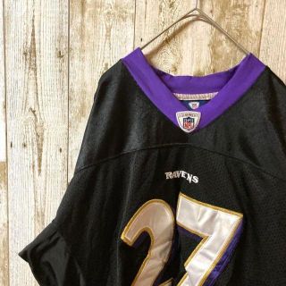 リーボック(Reebok)のオーバーサイズ　リーボック　NFL　レイブンズ　ゲームシャツ　ユニフォーム(Tシャツ/カットソー(半袖/袖なし))