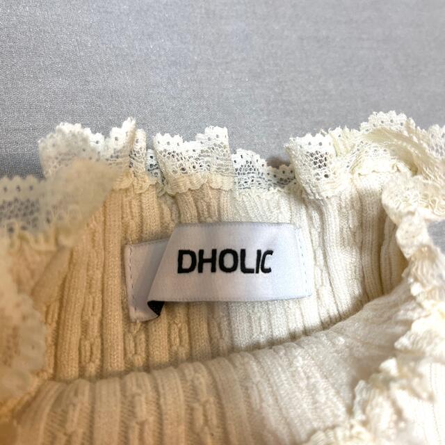 dholic(ディーホリック)のDHOLIC レースネックリブニット レディースのトップス(ニット/セーター)の商品写真