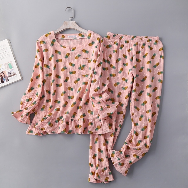 5ダブルガーゼレディースパジャマ柔らかいコットン綿100ルームウェア敏感肌寝間着 レディースのルームウェア/パジャマ(ルームウェア)の商品写真