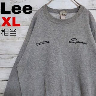 リー(Lee)のw42 US古着 LEE リー スウェットトレーナー 杢グレー 企業ロゴ(スウェット)