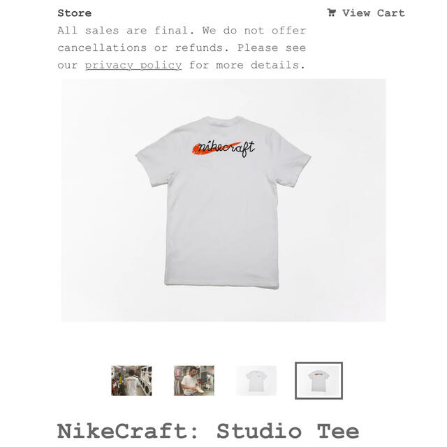 Tom Sachs Nike NikeCraft Studio Tee Mサイズ