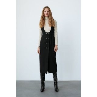 ザラ(ZARA)の【美品】ZARA ボタンディテール ジャンパー(ひざ丈ワンピース)