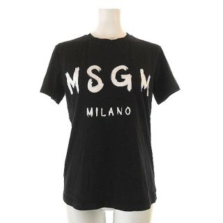 エムエスジイエム(MSGM)のエムエスジーエム 20SS Tシャツ 半袖 クルーネック ロゴプリント 黒 S(Tシャツ(半袖/袖なし))