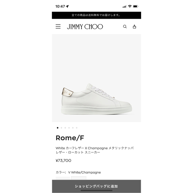 JIMMY CHOO - Rome/F カーフレザー メタリックナッパレザー