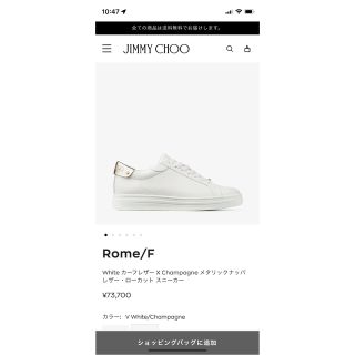 ジミーチュウ(JIMMY CHOO)のRome/F  カーフレザー メタリックナッパレザー・ローカット スニーカー(スニーカー)