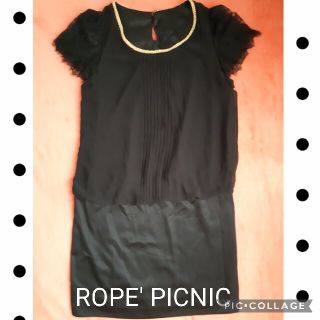 ロペピクニック(Rope' Picnic)のROPE' PICNIC ロペピクニック ワンピース 黒 ブラック レース(ひざ丈ワンピース)