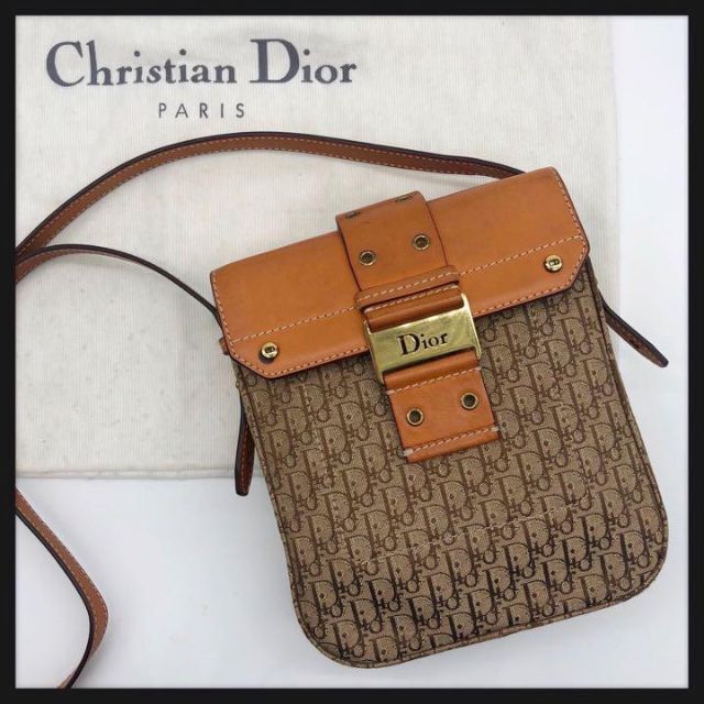 最適な価格 Christian Dior トロッター柄 ショルダーバッグ キャンバス