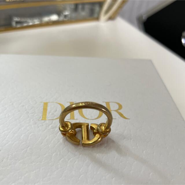 現行モデル DIOR ディオール CD NAVY シグネチャー リング ゴールド