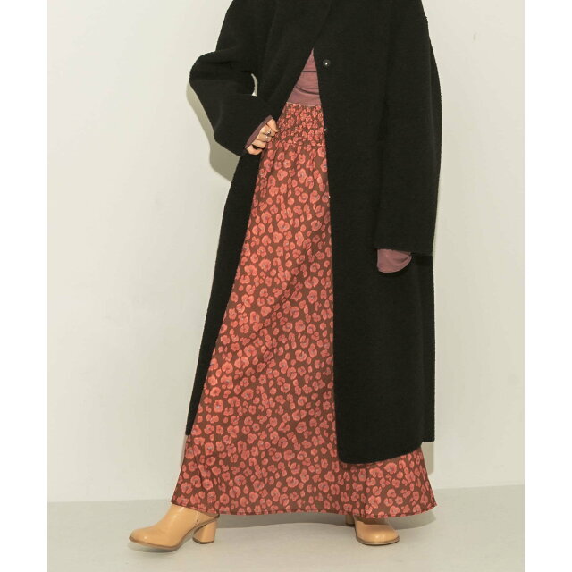 KBF(ケービーエフ)の【PINK×BRN】レオパードプリントロングスカート レディースのスカート(ロングスカート)の商品写真