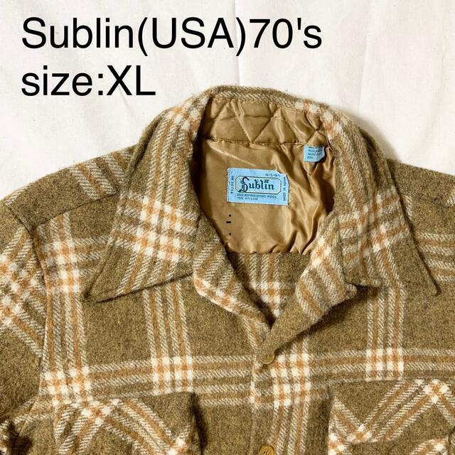 Sublin(USA)ビンテージヘビーウールチェックシャツ　70's