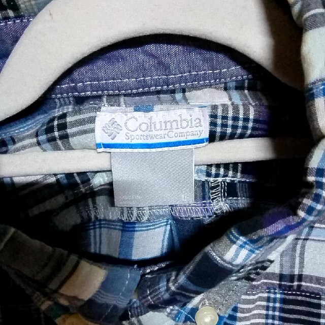 Columbia(コロンビア)のコロンビア Ｌサイズ ブルー 半袖 ネルシャツ チェック シャツ メンズのトップス(シャツ)の商品写真
