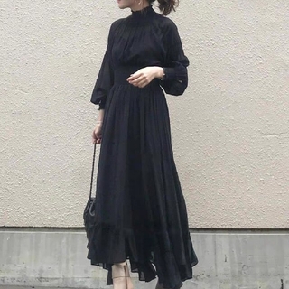 レディース ロングワンピースドレス ブラック ワンサイズ 同窓会 女性 スカート(ロングワンピース/マキシワンピース)