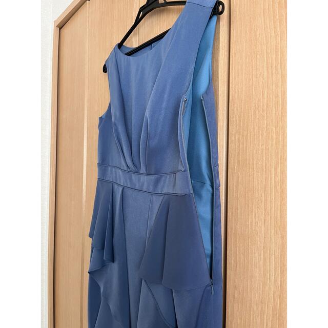 AIMER(エメ)のAIMER エメ サイドラッフルスカートドレス ブルー 青 結婚式 パーティー レディースのフォーマル/ドレス(ミディアムドレス)の商品写真