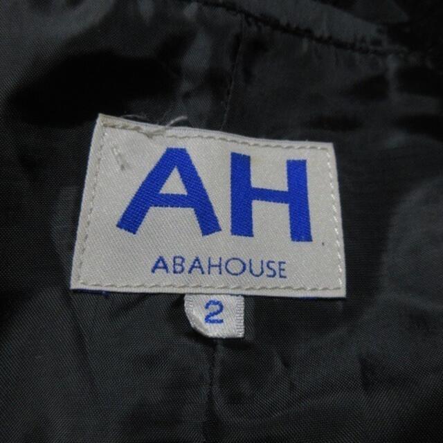 ABAHOUSE(アバハウス)のアバハウス コート ステンカラー ボアカラー付 ミドル丈 ウール ラメ 2 黒 レディースのジャケット/アウター(その他)の商品写真