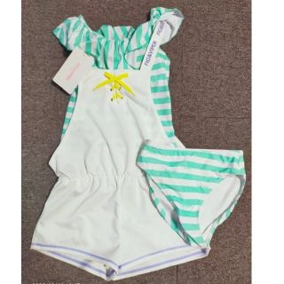 新品 170cm  水着 女の子 オーバーオール風 3点セット(水着)