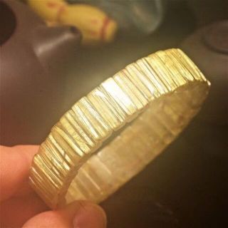 天然】ゴールドタイチンルチル クォーツ ブレスレット バングル 40gの