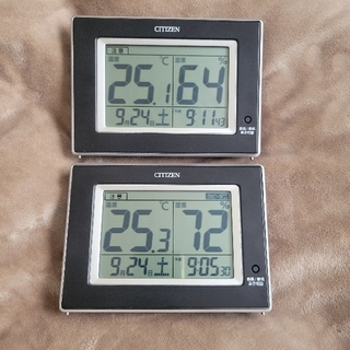 シチズン(CITIZEN)のCITIZEN シチズン 温度計 湿度計 時計付き 2個セット(置時計)