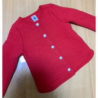 プチバトー(PETIT BATEAU)のプチバトー　キルティング カーディガン　18m(カーディガン/ボレロ)