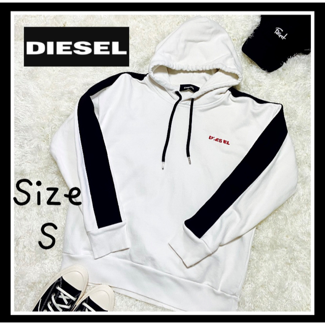 DIESEL】メンズ プルオーバー パーカー白 S | gellonautos.cl