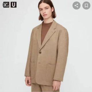 ユニクロ(UNIQLO)のUNIQLO U ジャージーテーラードジャケット S ベージュ(テーラードジャケット)