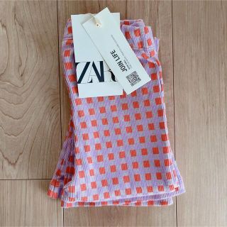 ザラキッズ(ZARA KIDS)のメロン様　新品　ZARA ギンガムチェックリブフレアパンツ(パンツ/スパッツ)