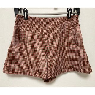 ギャミヌリィ(gaminerie)のgaminerie/ギャミヌリィ ショートパンツ 千鳥柄 レッド系 S(ショートパンツ)