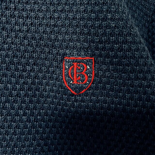 BLACK LABEL CRESTBRIDGE(ブラックレーベルクレストブリッジ)のブラックレーベルクレストブリッジ　ニット セーター　刺繍ロゴ　濃紺　ネイビー　M メンズのトップス(ニット/セーター)の商品写真