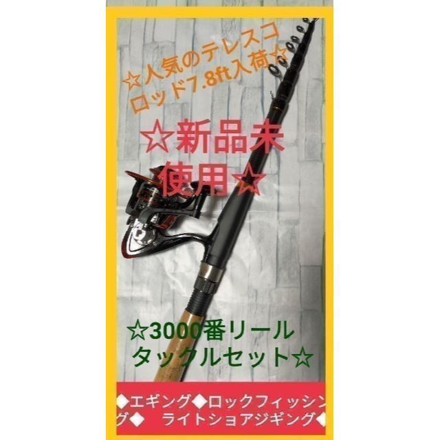 7.8ft　2.4m テレスコロッド　3000番リール　ルアー　ピック　トラベル