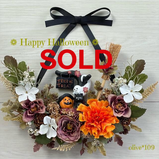 ❁⃘Halloween❁⃘ハーフムーンスワッグ＊ハロウィンリース no.109