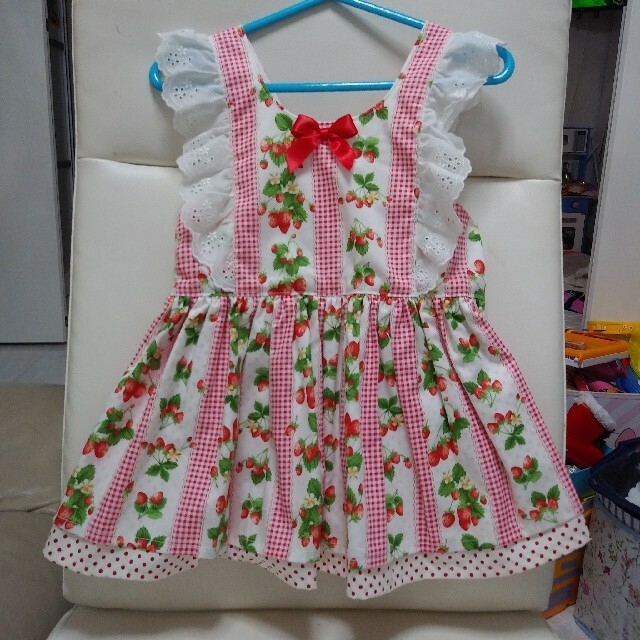 【えにゃん様専用】ハンドメイドワンピース　未使用他1点 キッズ/ベビー/マタニティのベビー服(~85cm)(ワンピース)の商品写真